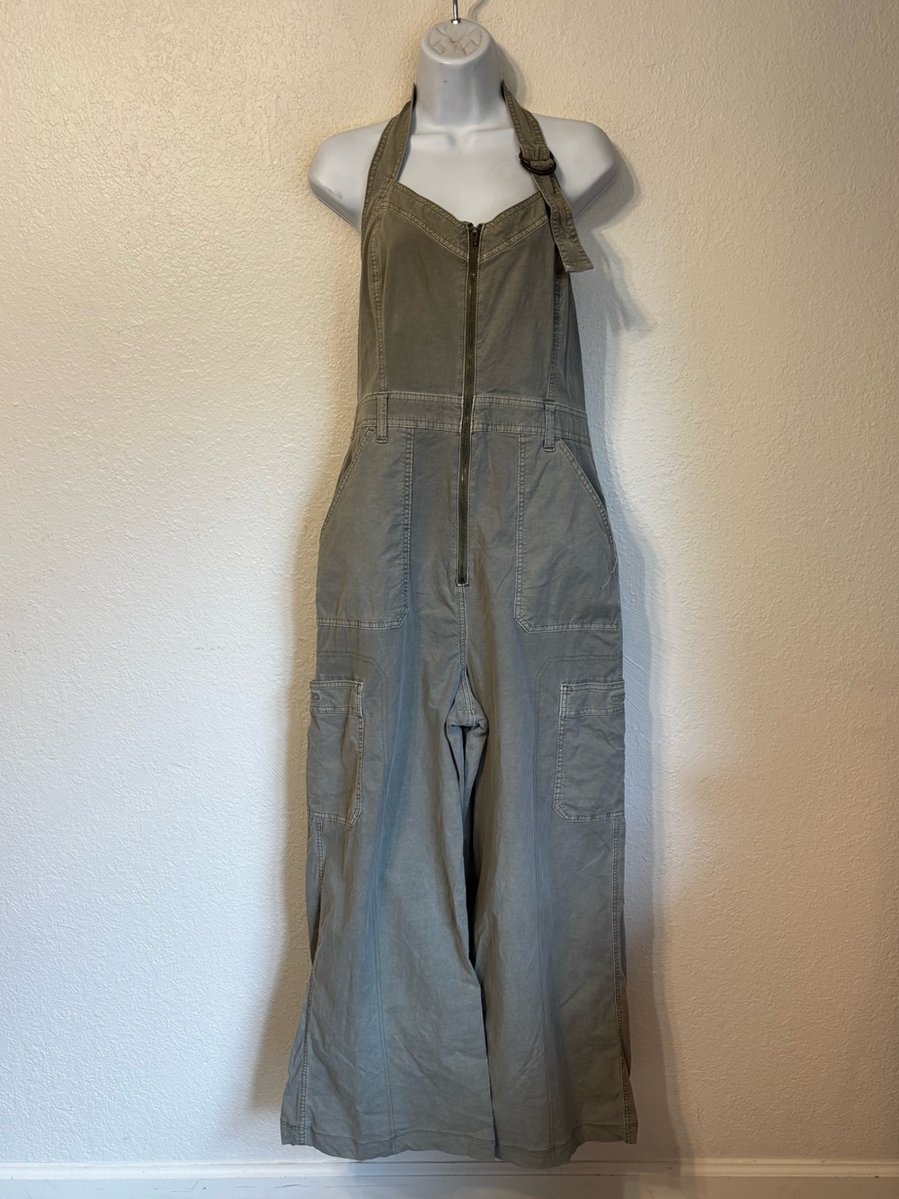 Aerie Wide Leg Halter Jumpsuit Large